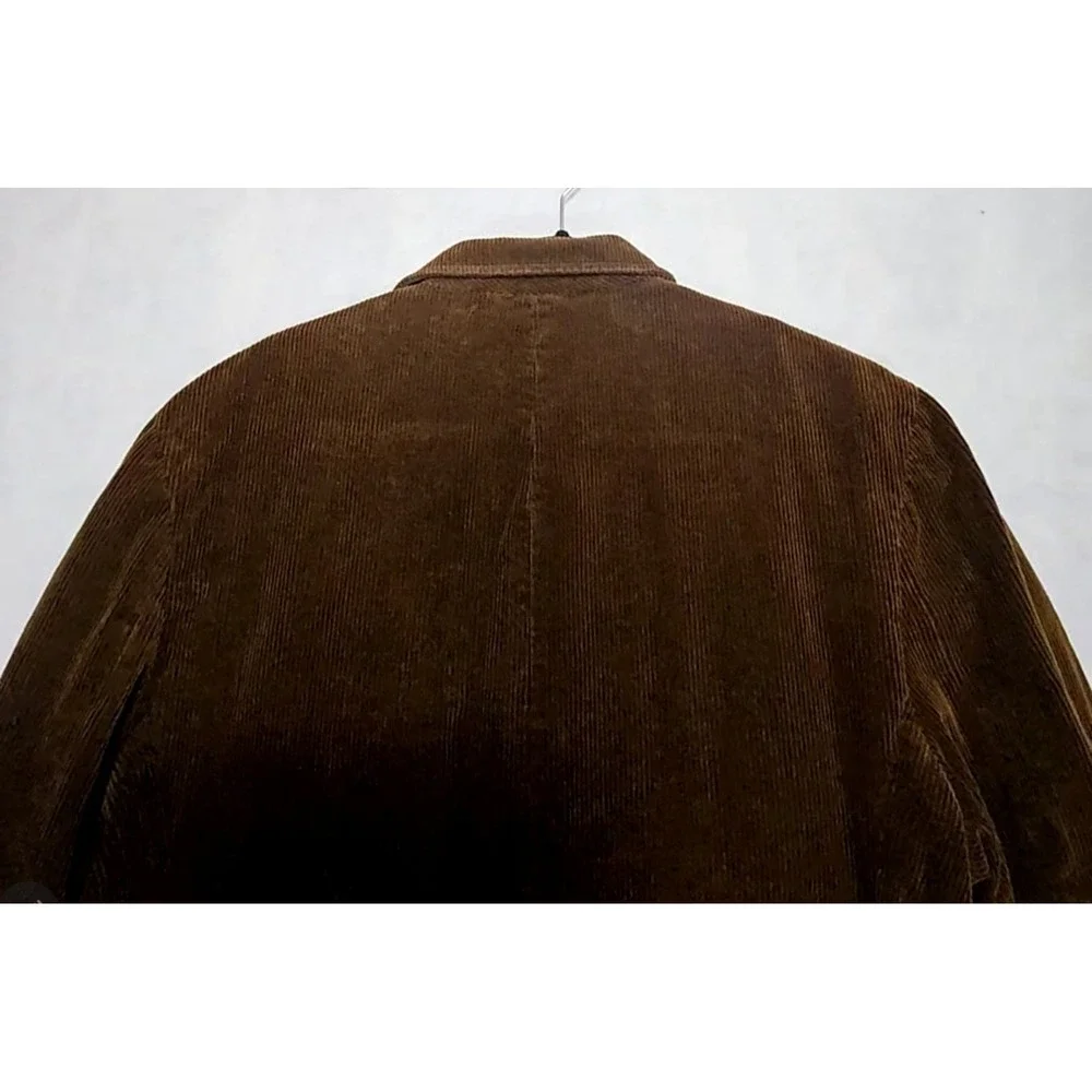 J Crew Mens Corduroy Jacket Mens L Blazer Fleece Lined Academia Barn Coat Brown‎